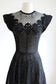 Vintage Crochet Dress - Rare Jet Black Hand-Made Irish-Style Crochet Knit w Spiderweb Motif Size XS to S
