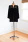 Vintage 1940s Velvet Evening Jacket - Jet Black w Pale Golden Sequin + Rhinestone Shoulders Fits XS to M