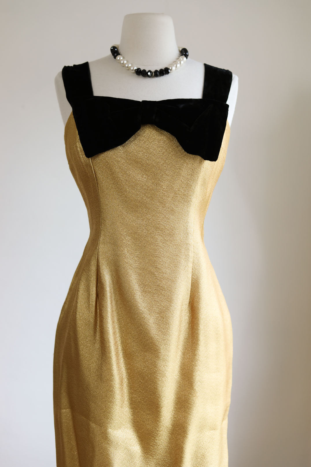 Vintage 1950s to 1960s Gold Lurex Dress Vintage 1950s to 1960s Gold Lurex Dress