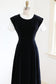 Vintage 1940s Black Velvet Jumper - Sporty Mayline Pinafore Dress with Basque Waist + Gored Skirt Size