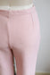 Vintage 1950s to 1960s PASTEL PINK Stirrup Pants - Cute White Stag Wool Blend Side Zipper Stretch Austrian Ski Sport Pants W26"