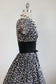 Vintage 1950s Party Dress - Darling Black White Dalmatian Spotted Cotton w Full Skirt Size XS