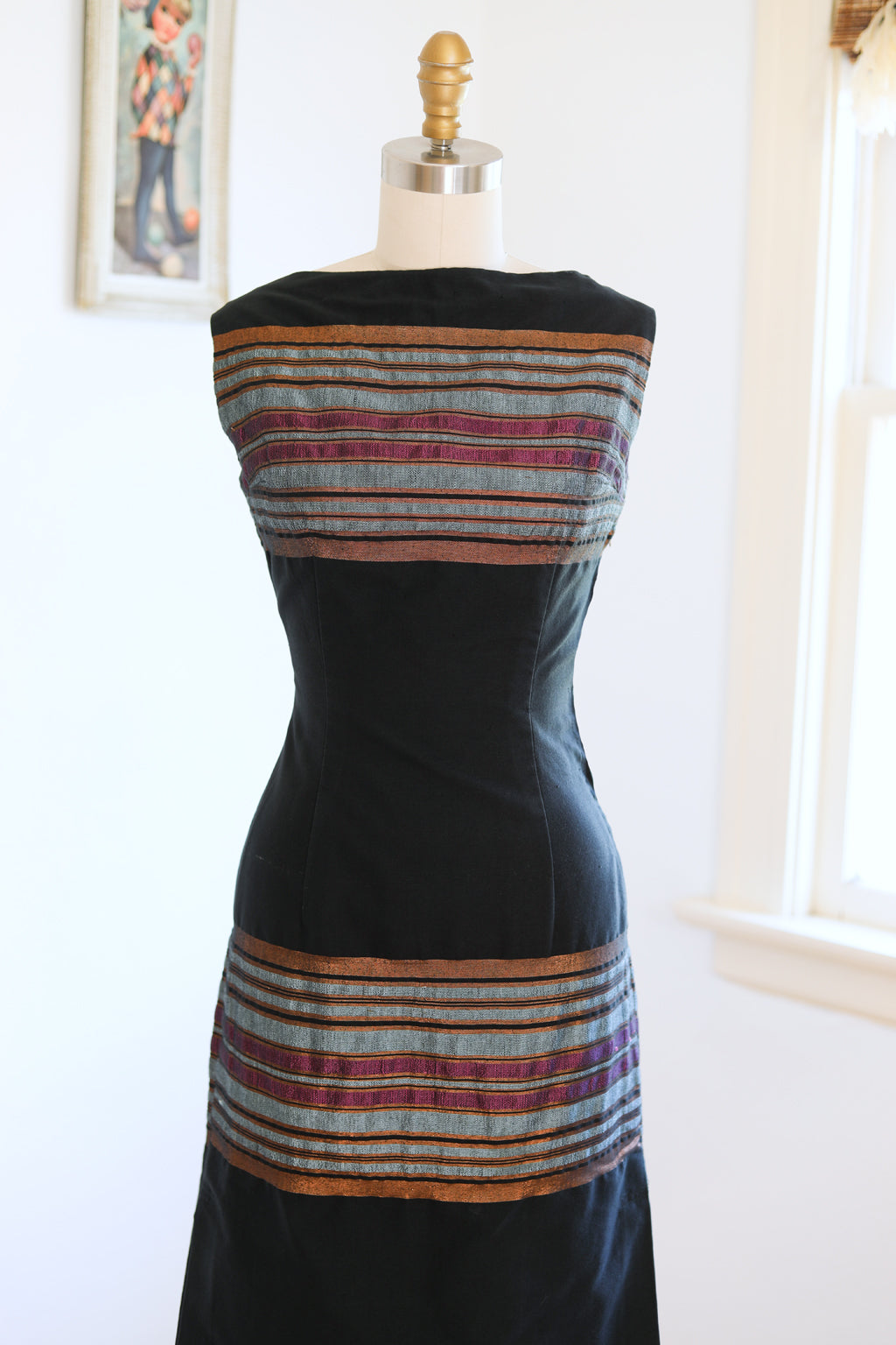 Vintage 1950s Wiggle Dress - Bombshell Fitted Black Cotton w Metallic –  Jumblelaya Vintage