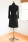 Vintage 1930s to 1940s FRINGED Princess Coat - Black Wool w Fringe + Telephone Cord-esque Plastic Buttons Size XS - M
