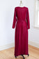 Vintage 1930s Full-Length Evening Gown - Vibrant Raspberry-Fuchsia Velvet Bias-Cut Dress Size XS - S