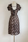 Vintage Style 1940s Dress - Y2K Era Bettie Page Las Vegas Discontinued Novelty Print Bow Chiffon Size M