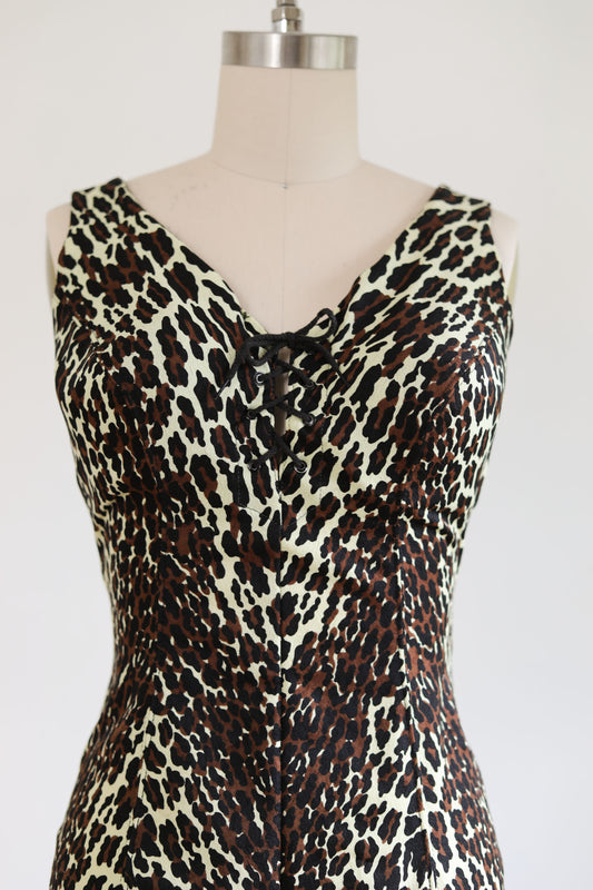 Vintage 1960s Swimsuit - Iconic Cole of California Corset Lace Leopard Print "Ginger" Bathing Suit Size M