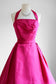 Vintage 1950s Dress - Superb Glowing Shocking Pink Silk Designer Mollie Stone Party Dress Size XS to S