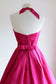 Vintage 1950s Dress - Superb Glowing Shocking Pink Silk Designer Mollie Stone Party Dress Size XS to S
