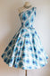 Vintage 1950s Sundress - Incredible Fred Perlberg Pique Cotton One-Shoulder Metal-Studded Circle Dress Size S