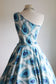 Vintage 1950s Sundress - Incredible Fred Perlberg Pique Cotton One-Shoulder Metal-Studded Circle Dress Size S