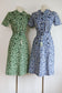 Vintage 1940s Dress - Rare WW2 Deadstock w Tags Delphite Blue Rayon Shirtwaist + Deco Belt Size XS