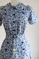 Vintage 1940s Dress - Rare WW2 Deadstock w Tags Delphite Blue Rayon Shirtwaist + Deco Belt Size XS
