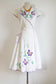 Vintage 1930s to 1940s Dress - Hand-Embroidered Cotton Hooverette Wrap Chore Sundress Size XS - L