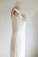 Vintage 1950s Peggy Hunt Dress - Rhinestones! White Illusion Bust Sculpted Wiggle Cocktail Dress Size S