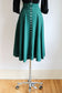 Vintage Late 1940s Skirt - Pine Green High Waist Rayon Butcher Linen w 27 Celluloid Buttons! Size XS to S