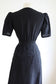 Vintage 1930s to 1940s Dress Set - Black Rayon w Sequin "Bow" + Novelty Celluloid Buttons Blouse Skirt Suit Size S