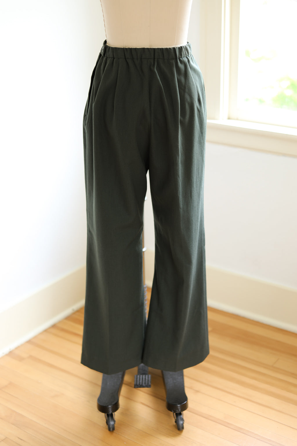 Grey High Waisted Wide Leg Trousers - 1930s & 40s style