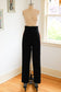 Vintage 1950s Women's High Waisted Band Slacks - Black Wool Twill Pants Trousers w Incredible Metal Zipper Action - Choose Your Size
