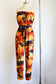 Vintage 1970s Jumpsuit - Hawaiian Novelty Print Spear Fishers Sunset Cotton Cigarette Pants Romper Size XS to M