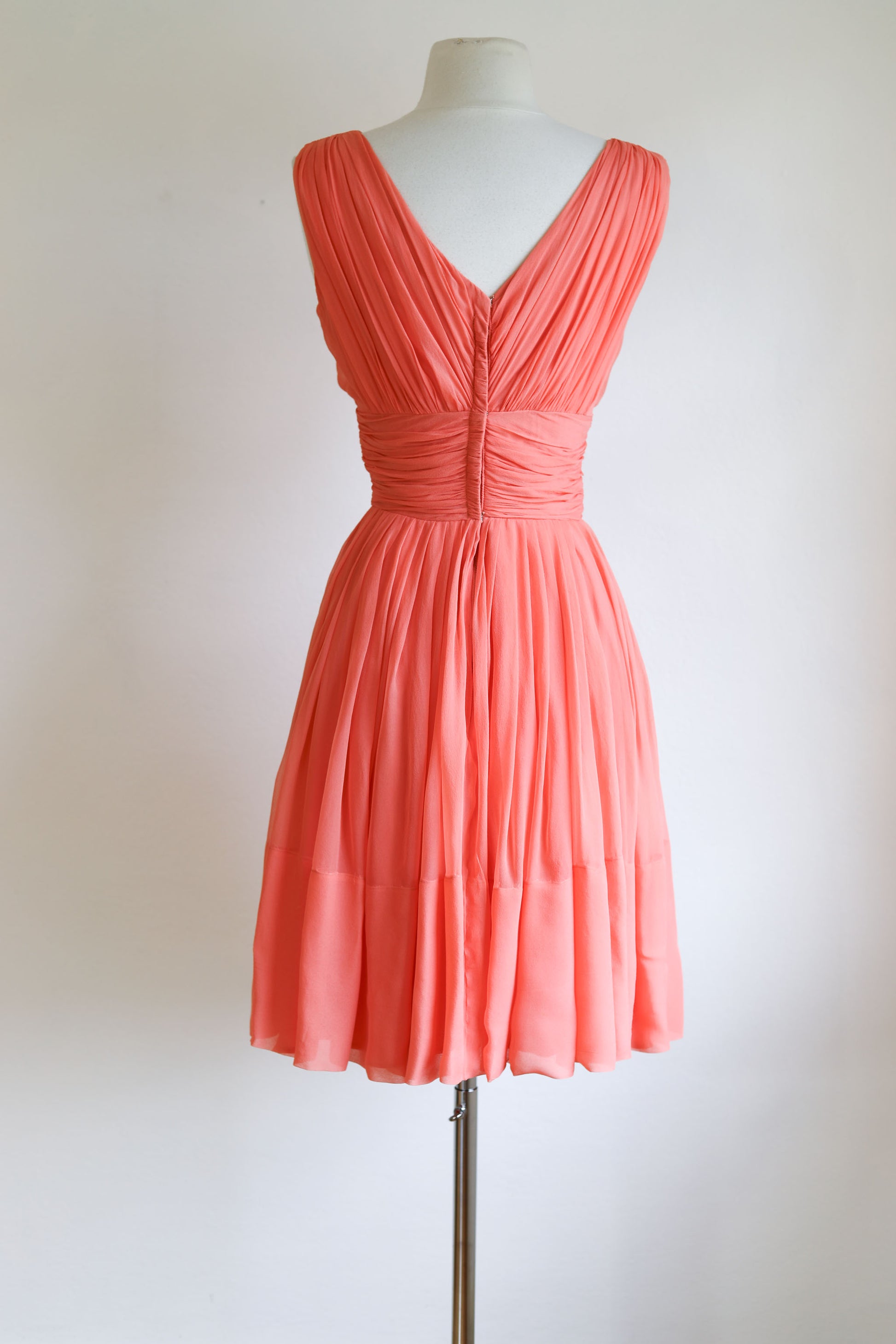 coral silk chiffon dress Coral Summer Stunner Cut-out Chiffon Maxi Dress XXL Ellae Lisque