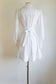 Vintage 1970s Dress - Striking Puff Lace Sleeve Angelic White Babydoll Mini Princess Dress Size M to XL