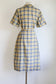Vintage Early 1950s Coat Dress - Mustard Grey Gold Ombre Shadow Plaid Shirtwaist Size L to XL