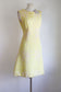 Vintage 1960s Dress - Upscale Sunny Yellow + Cream Wool Silk Brocade Cocktail Parth Sheath Size M