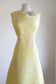 Vintage 1960s Dress - Upscale Sunny Yellow + Cream Wool Silk Brocade Cocktail Parth Sheath Size M