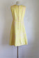 Vintage 1960s Dress - Upscale Sunny Yellow + Cream Wool Silk Brocade Cocktail Parth Sheath Size M