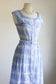 Vintage 1940s to 1950s Sundress - Breezy Pale Blue Cotton Chambray Coat Dress Size XS
