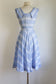 Vintage 1940s to 1950s Sundress - Breezy Pale Blue Cotton Chambray Coat Dress Size XS