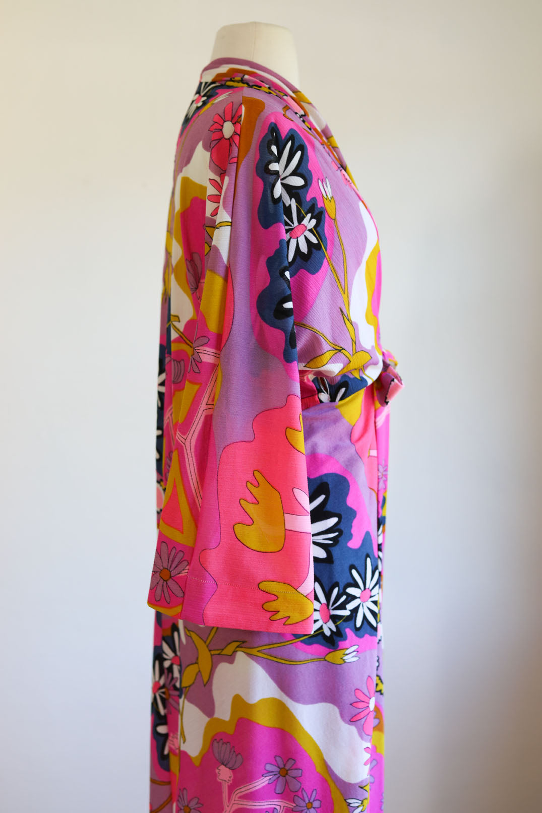 Vintage 1960s Loungewear Dress - Mod Psychedelic Hollywood Vasarrette Lounging Kaftan Size XS to L