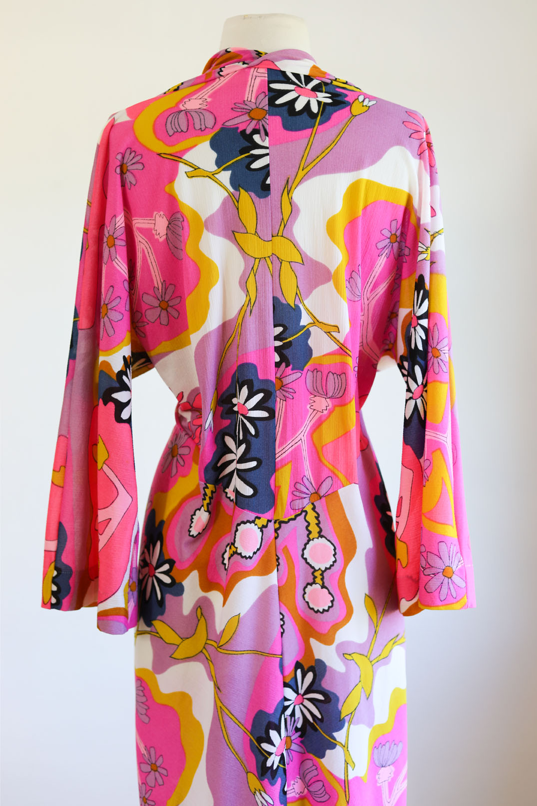 Vintage 1960s Loungewear Dress - Mod Psychedelic Hollywood Vasarrette Lounging Kaftan Size XS to L