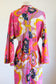 Vintage 1960s Loungewear Dress - Mod Psychedelic Hollywood Vasarrette Lounging Kaftan Size XS to L