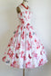 Vintage 1950s Dress - Rare + Amazing Tropical/Hawaiian Butterfly + Pine + Bamboo Novelty Print Pink Red Cotton Sundress Size XS to S