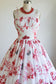 Vintage 1950s Dress - Rare + Amazing Tropical/Hawaiian Butterfly + Pine + Bamboo Novelty Print Pink Red Cotton Sundress Size XS to S