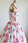 Vintage 1950s Dress - Rare + Amazing Tropical/Hawaiian Butterfly + Pine + Bamboo Novelty Print Pink Red Cotton Sundress Size XS to S