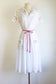Vintage 1970s Shirtwaist - Dreamy White Soft Cotton Voile w Hand Embroidery Flowers Dress Size M to L