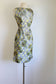 Vintage 1960s Dress - Chartreuse Olive Gray Plaid Silver Lurex Sparkling Sculpted Cocktail Dress Size XS