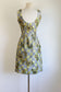 Vintage 1960s Dress - Chartreuse Olive Gray Plaid Silver Lurex Sparkling Sculpted Cocktail Dress Size XS