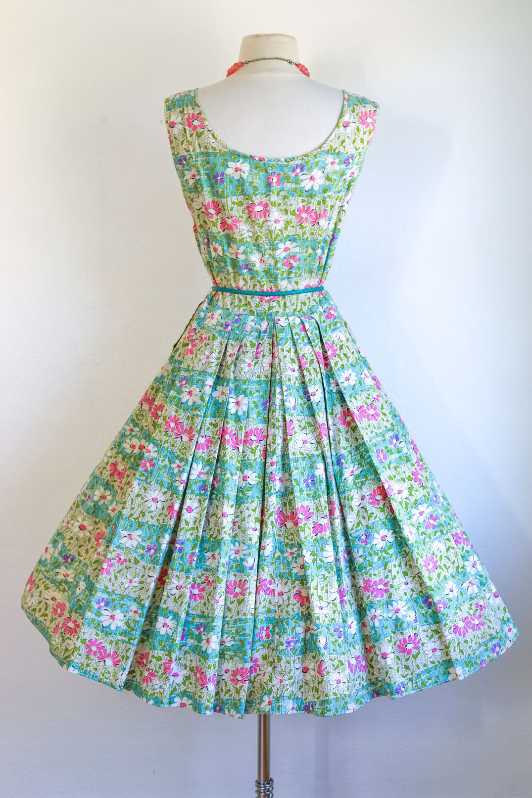 vintage cotton day dresses 1940s Floral Pique Cotton Day Dress