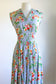 Vintage 1930s Dress - Swingy Rayon Rose Print Sleeveless Tropical Brights Sundress Size S to M