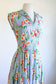 Vintage 1930s Dress - Swingy Rayon Rose Print Sleeveless Tropical Brights Sundress Size S to M