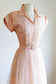 Vintage 1940s to 1950s Dress - Dreamy Ballet Slipper Pink Lace + Tulle Party Dress Size M