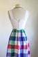 Vintage 1940s to 1950s Sundress - Jaunty Chambray Plaid Cotton Dress + Cropped Bolero Jacket Size XS to S
