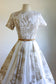 Vintage Documented Early 1960s Dress - Jonathan Logan Caramel Baroque Toile Novelty Print Voile Dress Size XS to S