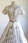 Vintage Documented Early 1960s Dress - Jonathan Logan Caramel Baroque Toile Novelty Print Voile Dress Size XS to S