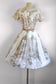 Vintage Documented Early 1960s Dress - Jonathan Logan Caramel Baroque Toile Novelty Print Voile Dress Size XS to S