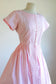 Vintage 1950s Dress - Candy Pink + Embroidered Pure Cotton Sundress Size M to L